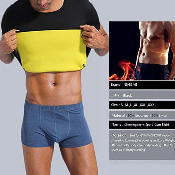 Men's Body Shapers Plus Taille S-4XL Hommes Néoprène Shaperwear Taille Traine Sauna Sweat Gilet Body Shaper Cincher Corset T-shirts Minceur 231030