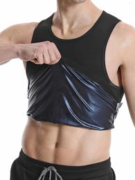 Heren lichaamsvormen sauna pak shirt - warmte vangen sweat compressievest hekeling shapewear top gym oefening veelzijdige shaper taille trainer