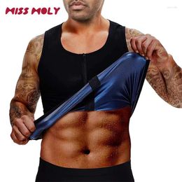 Moldeadores de cuerpo para hombre, chaleco para el sudor de Sauna, camiseta sin mangas para entrenamiento, entrenador de cintura para hombres, mejora de compresión con traje con cremallera, ropa de gimnasio