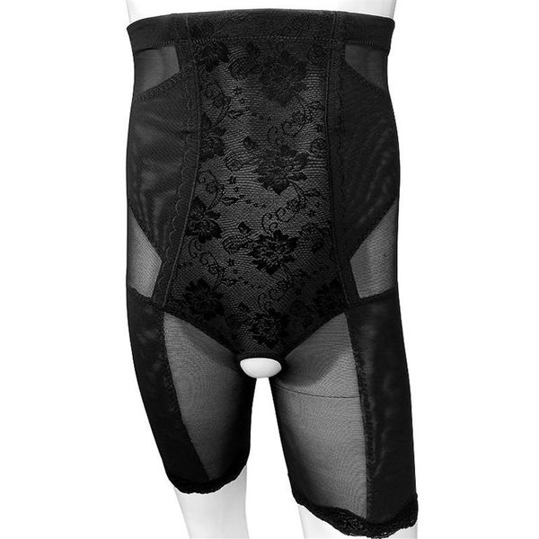 Moldeadores de cuerpo para hombre, ropa moldeadora, bragas moldeadoras de Abdomen, entrepierna abierta, cintura delgada, pierna, recortador de barriga, encaje Floral, Control para hombre B2235