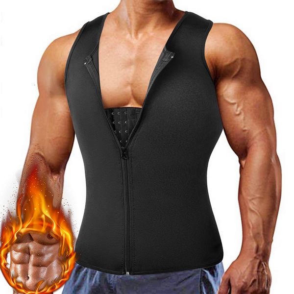 Hommes Body Shapers Minceur Ceinture Ventre Hommes Minceur Gilet Body Shaper Néoprène Abdomen Fat Burning Shaperwear Taille Sweat Corset Drop 230616