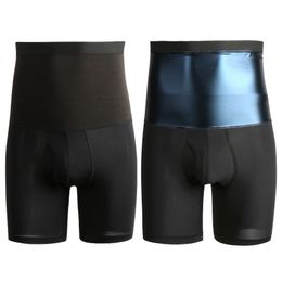 Body Shapers pour hommes Sweat Sauna Shorts Hommes Fat Burning Taille haute Formateur Shapers Fitness Running Sous-vêtements de sport Minceur Pantalon Body Shapewear 230710