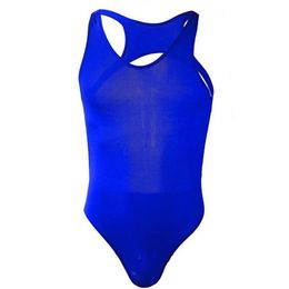 Hommes Body Shapers Maillot de Corps Body Sexy Hommes Sous-Vêtements Bas Pour Hommes Manches Extensible String Wetlook Justaucorps Gay312M