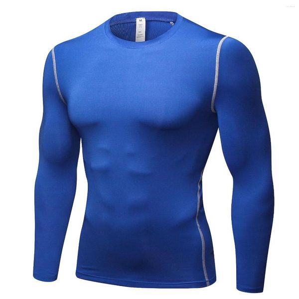 Camiseta moldeadora de cuerpo para hombre, camisetas de compresión para entrenamiento, camiseta larga para correr, camiseta deportiva de manga ajustada para entrenamiento, ropa deportiva para gimnasio y trotar