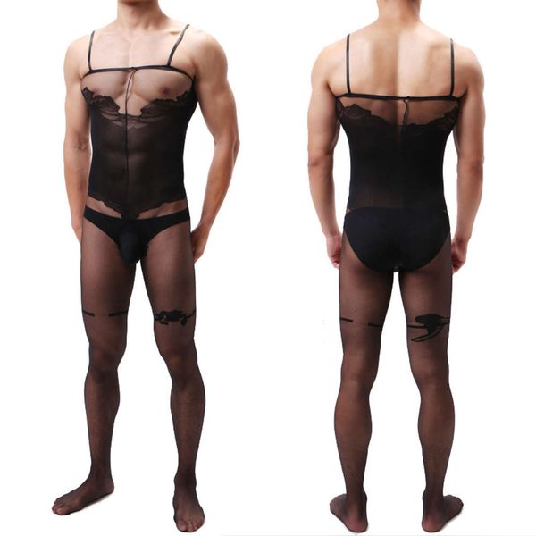 Hommes Bodystockings Transparent Tenue De Club Vêtements De Nuit Sexy NOUVEAU Érotique Messieurs Vêtements De Nuit Sous-Vêtements Pour Hommes Hombre Lenceria