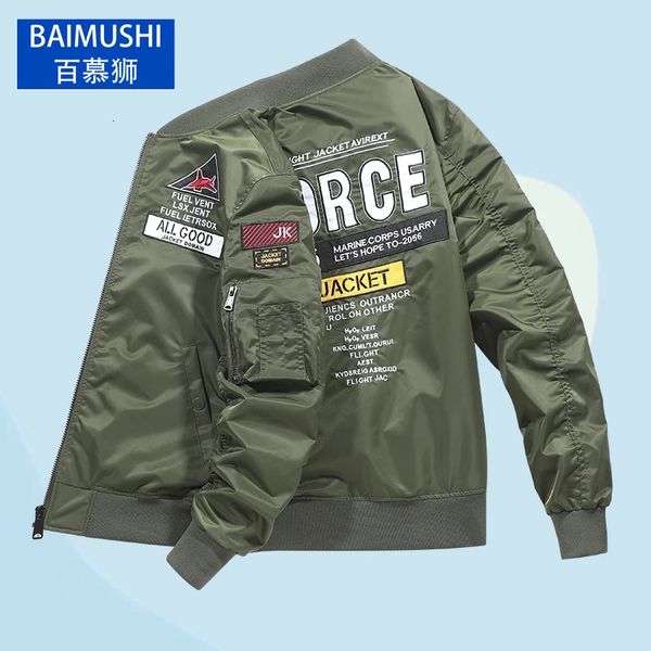 Cazadora de hombre Hip Hop ejército táctico militar motocicleta chaqueta Ma-1 piloto abrigos de algodón béisbol masculino tamaño grande 240106