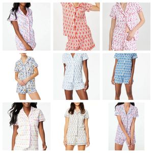 Dames schattige Roller Rabbit pyjama Y2k aap geprefabriceerde afdrukken 2-delige pyjama set shirt met korte mouwen Pj shorts set vrijetijdskleding u7