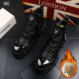 Bottes masculines Flat Makasin Shoe décontractée High New Top Rock Hip Hop Mix Couleurs pour hommes Chaussure Homme Luxe Marque A6 116 179