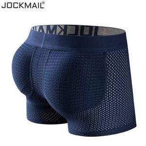 Mannen Boxer Slips Ondergoed Stereotype Hip Lift Ademend Body Sculpting Mesh Billen Gewatteerde Spons Billen Boxer Fake Ass 230612