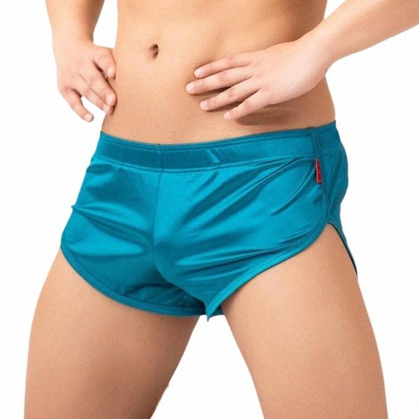 Boxer pour hommes, vêtements de maison, sous-vêtements sexy, amples, en soie, flèches, pyjamas pour hommes, bas doux et soyeux, bas de sommeil a1dg #