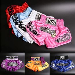 Pantalons de boxe pour hommes impression Shorts MMA Kickboxing combat grappin court tigre Muay Thai Shorts de boxe vêtements Sanda enfants Shorts 240104