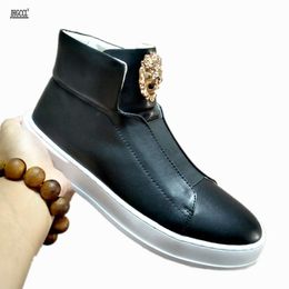 Brand masculin Black Leisure High Top Luxe Accessoires Bottes de sport blancs A2 457