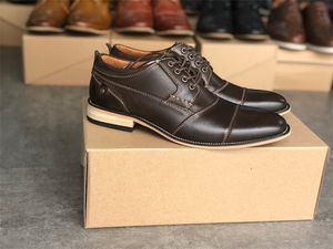 Hommes Marque Cap Toe Oxford Robe Designer Chaussures En Cuir Véritable À Lacets Business Chaussure Top Qualité Parti De Mariage Formateurs Grande Taille 013