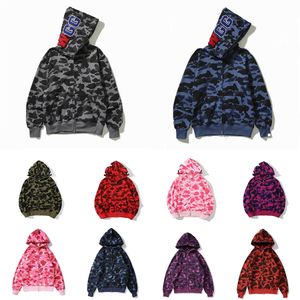 Sweat à capuche de marque pour hommes 21 couleurs qualité requin mode japonaise printemps et automne camouflage brodé singe sweat à capuche en coton taille M-3XL