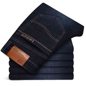 Hommes de Marque Stretch Jeans D'affaires Décontracté Slim Fit Denim Pantalon Noir Bleu Pantalon Mâle Plus La Taille 38 40 42 210723