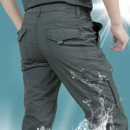 Pantalon cargo à sec rapidement respirant pour hommes Summer Multi-Pocket imperméable pantalon de trekking pantalon militaire armée tactique 240420