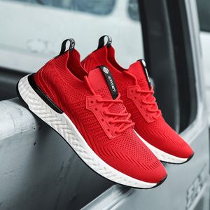 Heren ademend loopschoenen rood zwart grijs casual mannen sport sneakers trainers outdoor jogging loopgrootte 39-44