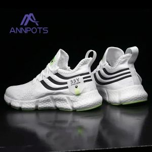 Chaussures respirantes pour hommes Chaussures de course décontractées blanches Lumière Lémière non glissée Classic Sports Femmes Coupages Mesh Sneakers Tenis Masculino