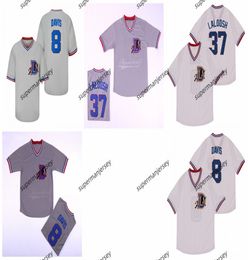 Men's Bull Durham Nuke 'Laloosh 37 Crash Davis 8 Kevin Costner 16 Touristes Double Baseball Jersey Jersey Gris White Taille S-4xl Mix Commande 2024 Femmes jeunes