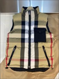 Burberies gilet réversible manteau d'hiver bouffant veste de poisson designer parka homme avec gilet pur duvet d'oie rembourré unisexe manteau tenue taille S-3XL