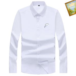 Camisa de vestir burberrry burbrery para hombre, ajustada, ajustada, con cuello extendido, a cuadros, a rayas, manga larga, algodón puro, marca de diseñador, primavera, verano, oficina de negocios, informal, masculino, M-4XL