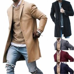 Hommes Busin Coupe-vent Lg Vestes Trenchs Casual 2023 Printemps Automne Fi Busin Costume Streetwear Noir Gris Blazers H9Jp #