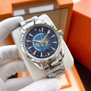 Montre mécanique automatique pour hommes d'affaires 42mm montre en acier inoxydable 316l montre-bracelet carte du monde super lumineuse NGYC
