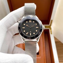 Reloj mecánico automático informal de negocios de 42mm para hombre, reloj de acero inoxidable en 3 colores, reloj de pulsera de lujo con bisel de cerámica 329M
