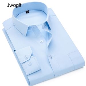 Herenbedrijf Casual shirt met lange mouwen Twill White Black Smart Casual Slim Fit sociaal werk formeel overhemd 4xl 5xl 210412