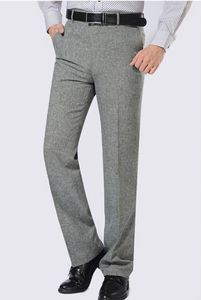 Heren Business Casual Dun Pak Linnen Zomer Stijl Effen Rechte Werkbroek voor Man Klassieke Jurk Broek Anti Rimpel 42 Gratis Verzending