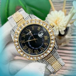 Reloj de lujo de negocios para hombres Diseñador de funciones de acero inoxidable completo Diamantes delanteros Gema Movimiento de cuarzo importado Reloj Deportes al aire libre Reloj de pulsera impermeable