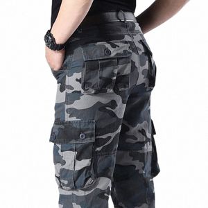 Pantalon cargo militaire de combat Camoue pour hommes Casual Cott Pantalon multi-poches Hip Hop Streetwear Salopette Pantalon tactique de l'armée R9Lx #