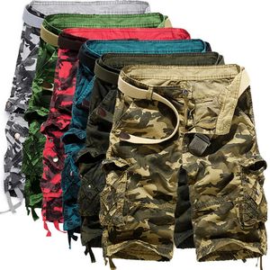 Heren camouflag shorts man zomer katoen merk kleding lading losse korte homme werk militaire tactische casual broek x0705