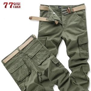 Pantalones Cargo de camuflaje para hombre, ropa de calle táctica militar, informal, de algodón, con múltiples bolsillos, monos, pantalones largos de combate para trabajo