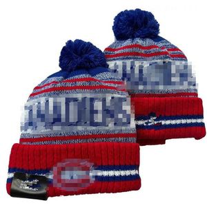 Casquettes pour hommes Bonnets CANADIENS Bonnets de bonnet de MONTRÉAL Toutes les 32 équipes tricotées à revers avec pompon rayé en laine chaude USA College Sport Bonnet en tricot Casquette de hockey pour femmes a