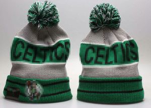 Casquettes pour hommes Celtics Beanies Boston Beanie Hats Toutes les 32 équipes tricotées à revers Pom rayé Sideline laine chaude USA College Sport Knit Hat Casquette de hockey pour femmes A9