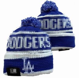 Herenpetten Dodgers Mutsen Los Angeles Hoeden Alle 32 Teams Gebreid Omboorden Pom Gestreept Zijlijn Wol Warm VS College Sport Gebreide muts Hockeymuts Cap Voor Dames A8