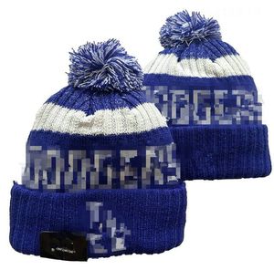 Casquettes pour hommes Bonnets Dodgers Los Angeles Chapeaux Toutes les 32 équipes Tricoté à revers Pom Rayé Sideline Laine Chaud USA College Sport Bonnet en tricot Bonnet de hockey pour femme A4