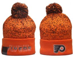 Gorras para hombre Flyers Gorros Gorros Philadelphia Beanie Sombreros Los 32 equipos Punto con puños Pom Rayas Línea lateral Lana Cálido EE. UU. Deporte universitario Gorro de punto Gorra de hockey para mujer a1