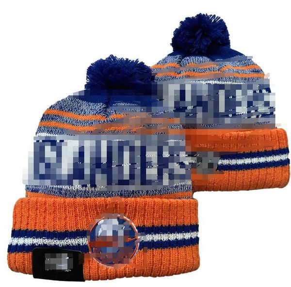 Gorras para hombre Gorros ISLANDERS Gorros NEW YORK Gorros de punto Los 32 equipos Gorro de punto con puños y pompones A rayas Lana cálida Gorro de punto deportivo universitario de EE. UU. Gorra de hockey para mujer