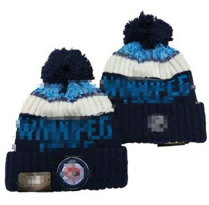 Casquettes pour hommes Jets Bonnets Winnipeg Beanie Chapeaux Toutes les 32 équipes tricotées à revers Pom rayé Sideline laine chaude USA College Sport Bonnet en tricot Casquette de hockey pour femmes a1