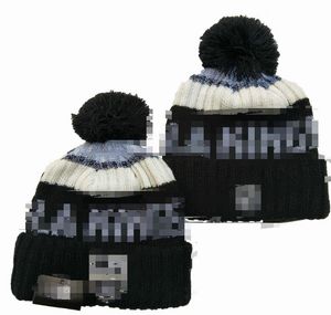 Casquettes pour hommes Kings Bonnets Los Angeles Bonnet Chapeaux Toutes les 32 équipes tricotées à revers Pom rayé Sideline Laine chaude USA College Sport Bonnet en tricot Casquette de hockey pour femmes a0