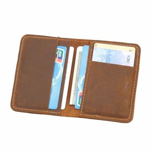 Portefeuille de cartes pour hommes Portefeuille en cuir minimaliste Persalizd Small Min Purse Slim Mini Credit Card Bank Bank Carte Holder Wallet X0QS #