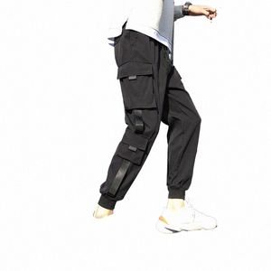 Heren Cargobroek Casual Hip Hop Hit Kleur Meerdere Zakken Broek Streetwear Ribbs Techwear Joggingbroek 34LR #