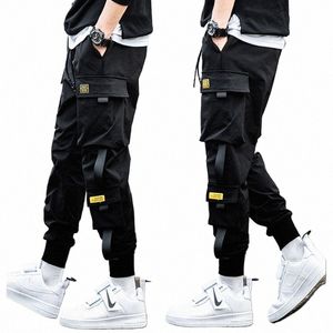 Pantalon cargo pour hommes Casual Hip Hop Hit Couleur Pantalons à poches multiples Streetwear Ribbs Techwear Pantalons de survêtement u3vV #