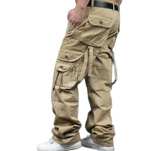 Pantalon de fret masculin pantalon à jambes droites à jambe droite pantalon multi-poche globale hommes à l'extérieur pantalon 230425