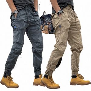 Pantalon cargo pour hommes Fi Hip Hop Pantalon multi-poches Trendy Streetwear Style Safari Pantalon de survêtement pour hommes Travail Survêtement tactique b9NV #