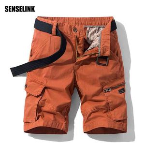 Heren Cargo Shorts Lente Zomer Hoge Kwaliteit Outdoor Ademend Casual Mode Broek Streetwear Plus Size 210716