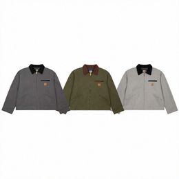 Men de mode Carthart Jacket Carthart New Washable Old American Detroit Workwear Canvas Coat Asian Size M 2xl X1GD # #