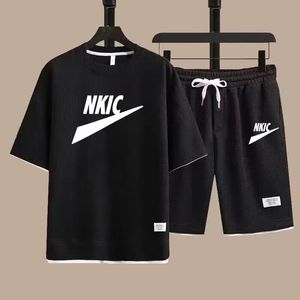2023 été mode deux pièces sport marque T-shirt Shorts costume décontracté hommes ensemble imprimé vêtements de sport séchage rapide T-shirt hommes ensembles